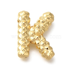 Rack Plating, Brass Pendants, Cadmium Free & Lead Free, Letter A~Z Charms, Letter K, 21x16x5.5mm, Hole: 2.5x3mm(KK-I722-02G-K)