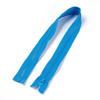 Garment Accessories, Nylon and Resin Zipper, with Alloy Zipper Puller, Zip-fastener Components, Dodger Blue, 57.5x3.3cm