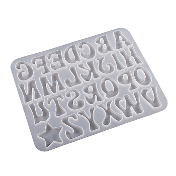 DIY Silicone Cabochon Molds, Resin Casting Molds, For UV Resin, Epoxy Resin Craft Making, Capital Letter A~Z & Star, Alphabet, 98x126x5mm
