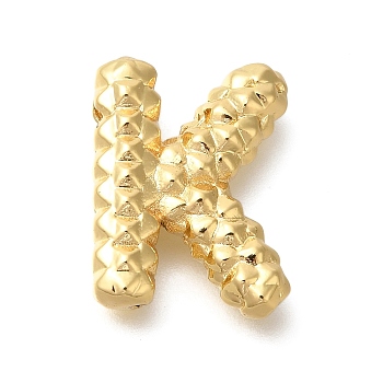 Rack Plating, Brass Pendants, Cadmium Free & Lead Free, Letter A~Z Charms, Letter K, 21x16x5.5mm, Hole: 2.5x3mm