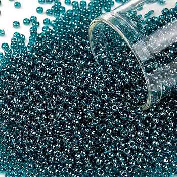 TOHO Round Seed Beads, Japanese Seed Beads, (108BD) Transparent Luster Teal, 11/0, 2.2mm, Hole: 0.8mm, about 1110pcs/10g