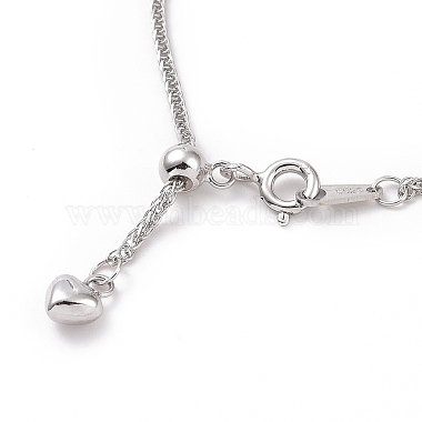 Rhodium Plated 925 Sterling Silver Wheat Chains Necklace for Women(STER-I021-02C-P)-4