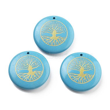 Tree of Life Synthetic Turquoise Pendants