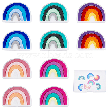 Mixed Color Rainbow Silicone Beads