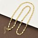 3MM Brass Textured Oval Link Chain Necklaces for Women(NJEW-K271-11G)-1