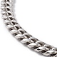304 Stainless Steel Curb Chains Necklace with Rhinestone Skull for Men Women(NJEW-E155-09P)-2