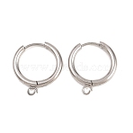 316 Stainless Steel Huggie Hoop Earring Findings, with Loop, Long-Lasting Plated, Stainless Steel Color, 19.5x2.5mm, Hole: 2.5mm, Pin: 1mm(EJEW-B158-01D-P)