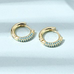 Brass Micro Pave Cubic Zirconia Hoop Earrings, Rack Plating, Long-Lasting Plated, Lead Free & Cadmium Free, Ring Shape, Real 18K Gold Plated, 13.5x15.5x3mm(EJEW-K324-06G)