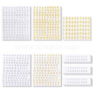 CHGCRAFT 24 Sheets 3 Style Cupronickel Stickers, Metal Decals, Latter A~Z & Number 0~9, Mixed Color, 8.7x7.4x0.03cm(DIY-CA0003-51)