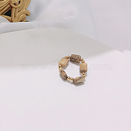 Handmade Natural Picasso Jasper Stretch Rings, Adjustable Beaded Rings, (ZE1660-3)