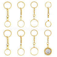 6Pcs 3 Style Zinc Alloy Medallion or Coin Holder Keychain, with Key Ring, Golden, 10~11.1cm, 2pcs/style(KEYC-AR0001-07)