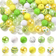 Opaque Acrylic Beads Set, Lemon Theme, Round, Lawn Green, 18~20x18~19mm, Hole: 2~3mm(MACR-CJC0001-13A-01)