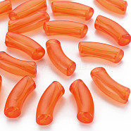Transparent Acrylic Beads, Curved Tube, Dark Orange, 36x13.5x11.5mm, Hole: 4mm, about 148pcs/500g(MACR-S372-001C-009)