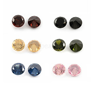 Diamond Shaped Cubic Zirconia Pointed Back Cabochons, Faceted, Mixed Color, 8x4.6mm(ZIRC-R004-8mm-M)