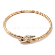 Alloy Round Snake Chain Necklaces, Magnetic Snake Rhinestone Bracelet, Light Gold, 16.73 inch(42.5cm)(NJEW-Z020-02KCG)