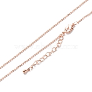 Brass Ball Chain Necklaces, Long-Lasting Plated, Real Rose Gold Plated, 16.34 inch(41.5cm)(NJEW-K123-02RG)