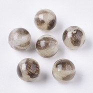 Acrylic Beads, Imitation Leopard Skins, Round, Camel, 20mm, Hole: 3mm.(X-OACR-N006-01C)