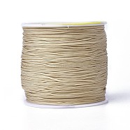 Round String Thread Polyester Fibre Cords, Wheat, 0.8mm, about 109.36 yards(100m)/roll(OCOR-J003-33)