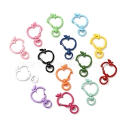 Spray Painted Alloy Swivel Lobster Claw Clasps, Swivel Snap Hook, Apple, Mixed Color, 37~37.5x24x2.2mm, Hole: 4.7x8.6mm(FIND-A027-04)