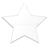Transparent Acrylic Big Pendants, Star, Clear, 50x2.5mm, Hole: 2.5mm(TACR-S137-01)