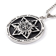 Titanium Steel Box Chain Necklaces, Alloy Star of David Hexagram Pendant Necklaces, Stainless Steel Color, 24.09 inch(61.2cm)(NJEW-P304-01D)