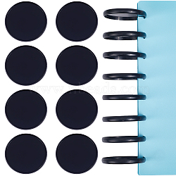 12Pcs Plastic Loose Leaf Ring Round Binder Discs, Mushroom Hole Notebook Binding Ring Expansion Discs for Add Extra Pages, Notes or Artwork, Black, 53x6mm, Inner Diameter: 49mm, 12pcs(DIY-CP0010-97A)