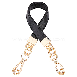 PU Leather Bag Handles, with Alloy Swivel Clasps and Iron D Clasps, for Bag Replacement Accessories, Black, 42x2x0.9cm(FIND-WH0090-33A)