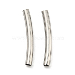 Non-Tarnish 304 Stainless Steel Tube Beads, Curved Tube, Stainless Steel Color, 20x2.5mm, Hole: 2mm(STAS-B047-27E-P)