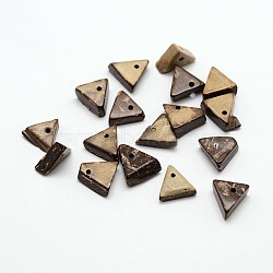 Triangle Coconut Beads, CoconutBrown, 8~10x8~9x3~4mm, Hole: 1mm; about 3529pcs/500g(COCO-N001-14)