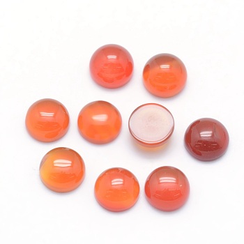 Natural Carnelian Cabochons, Half Round, 6x3~3.5mm