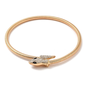 Alloy Round Snake Chain Necklaces, Magnetic Snake Rhinestone Bracelet, Light Gold, 16.73 inch(42.5cm)