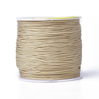 Round String Thread Polyester Fibre Cords, Wheat, 0.8mm, about 109.36 yards(100m)/roll