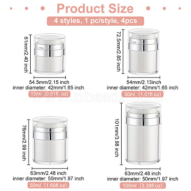 4Pcs 4 Styles Plastic Airless Pump Jars(AJEW-OC0004-47)-2