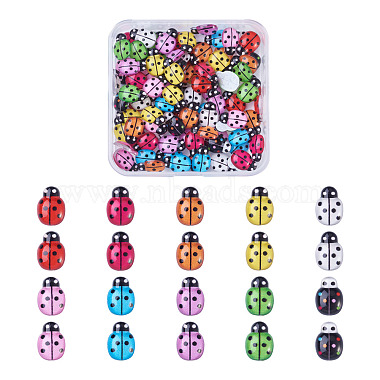 Mixed Color Ladybug Resin Cabochons