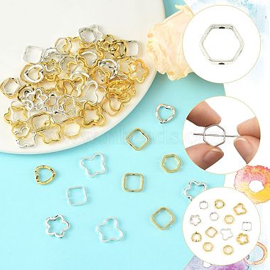 100Pcs 10 Styles Alloy Bead Frame(FIND-FS0004-92)-3