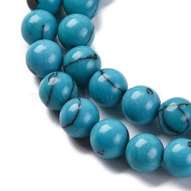 perles synthétiques turquoise brins(G-L605-G01-01A)-4