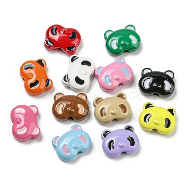 Mixed Color Panda Alloy+Enamel Beads