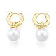 ABS Plastic Pearl Dangle Hoop Earrings(X-EJEW-N011-106LG)-1
