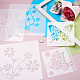 2Sets Square with Floral & Butterfly Pattern PET Drawing Stencil(DIY-CW0001-12)-7