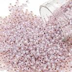 TOHO 11/0 Round Beads, Japanese Seed Beads, (PF2121) PermaFinish Light Lavender Opal Silver Lined, 11/0, 2.2mm, Hole: 0.8mm, about 1110pcs/10g(X-SEED-TR11-PF2121)
