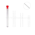 Tarnish Resistant Stainless Steel Collapsible Big Eye Beading Needles, Seed Bead Needle, with Storage Tube, Red, 45~108x13mm, 7pcs/set(SENE-PW0013-02T)