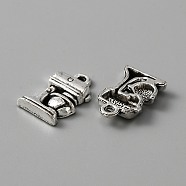 Tibetan Style Alloy Pendants, Coffee Machine, Antique Silver, 16.5x11x3mm, Hole: 1.2mm(FIND-CJC0004-23AS)