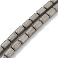 Electroplated Synthetic Non-magnetic Hematite Beads Strands, Frosted, Column, Antique Silver Plated, 3.7~3.8x5.8~5.9mm, Hole: 0.8mm, about 65pcs/strand, 15.75''(40cm)(G-Z032-I02-10B)