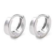 Brass Ring Hoop Earrings for Women, Real Platinum Plated, 12mm(EJEW-F347-01P-03)