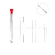 Stainless Steel Collapsible Big Eye Beading Needles, Seed Bead Needle, with Storage Tube, Red, 45~108x13mm, 7pcs/set(SENE-PW0013-02T)