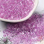 Baking Glass Seed Beads, Peanut, Orchid, 5.5~6x3~3.5x3mm, Hole: 1~1.2mm(SEED-K009-07A-08)