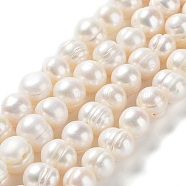 Natural Cultured Freshwater Pearl Beads Strands, Potato, Grade 2A, Antique White, 9~11.5x8.5~9mm, Hole: 0.6mm, about 36pcs/strand, 13.46''(34.2cm)(PEAR-E019-02)