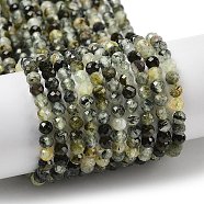 Natural Prehnite Beads Strands, Faceted, Round, 3~3.5mm, Hole: 0.5mm, about 116pcs/strand, 15.51''(39.4cm)(G-G189-D07-02)