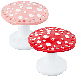 2Pcs 2 Colors Resin Earring Display Stands, Mushroom Earring Display Organizer Holder, for Earring Storage, Mixed Color, 8.5x8.8x7.4cm, Hole: 3~4.5mm, 1pc/color(EDIS-CP0001-01)
