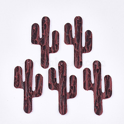 Eco-Friendly Cowhide Big Pendants, Cactus, Brown, 60x30x1.5mm, Hole: 1.5mm(FIND-S301-16I)